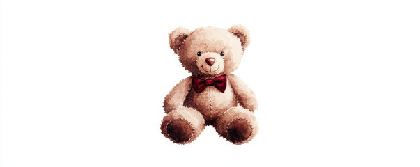 Fototapeta premium whimsical teddy bear with bow tie, perfect for children decor and gifts