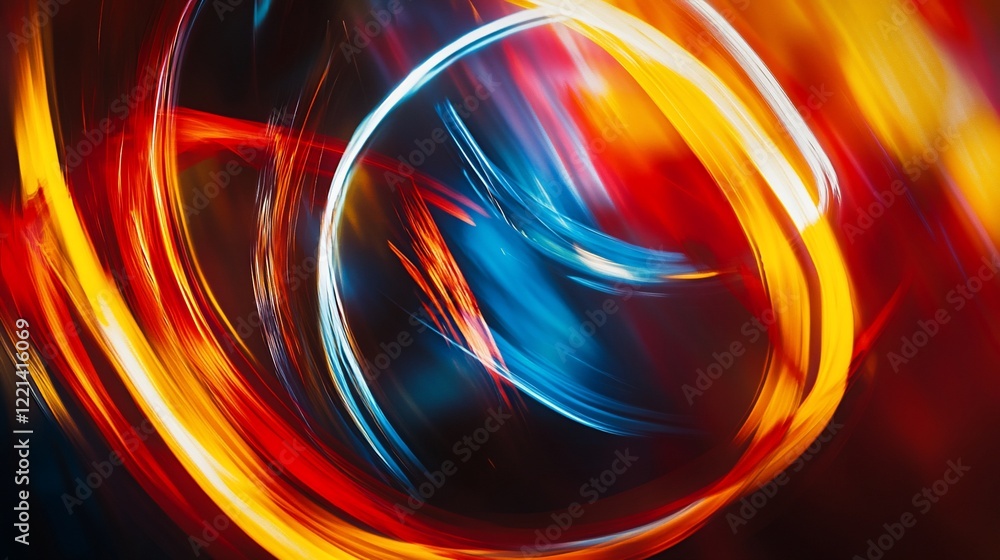 Aufkleber abstract light trails with vibrant color swirls creating a dynamic energy effect