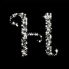 Capital Letters of English alphabet romantic with pearls