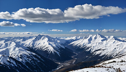 Snow-Capped Mountain Panorama
