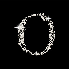 Capital Letters of English alphabet romantic with pearls
