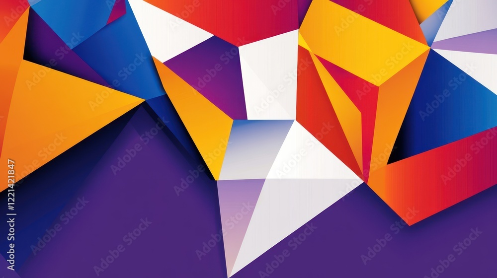 Poster abstract colorful triangles overlapping background for digital use