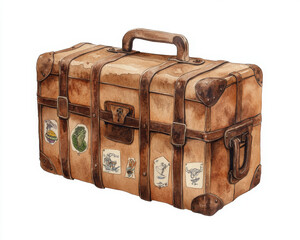 Vintage leather suitcase with travel stickers, perfect for adventure seekers