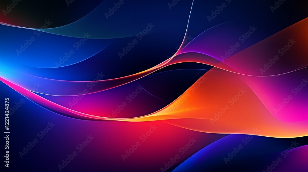 Poster abstract vibrant flowing lines creating a dynamic and colorful modern background design