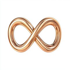 A sleek golden infinity symbol representing timelessness and endless possibilities, perfect for designs or motivational themes.