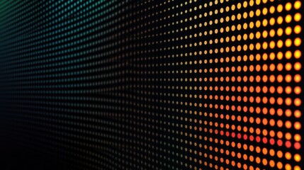 Illuminated pixel grid pattern on display background for technology use