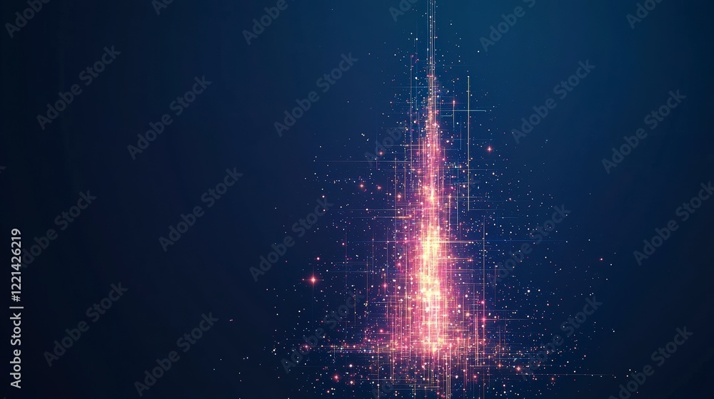 Poster a stunning visual representation of digital data streams and particle effects creating an abstract g