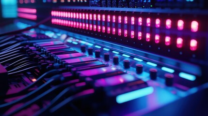 Fototapeta premium A colorful keyboard with a purple and blue background