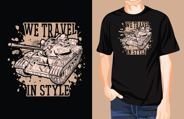 We travel in style tank t-shirt design unique idea