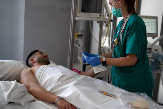 an ICU nurse is going to proceed to draw blood from an admitted patient