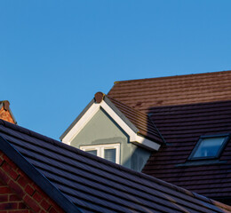 roof  beautiful on blue sky background, minimalism