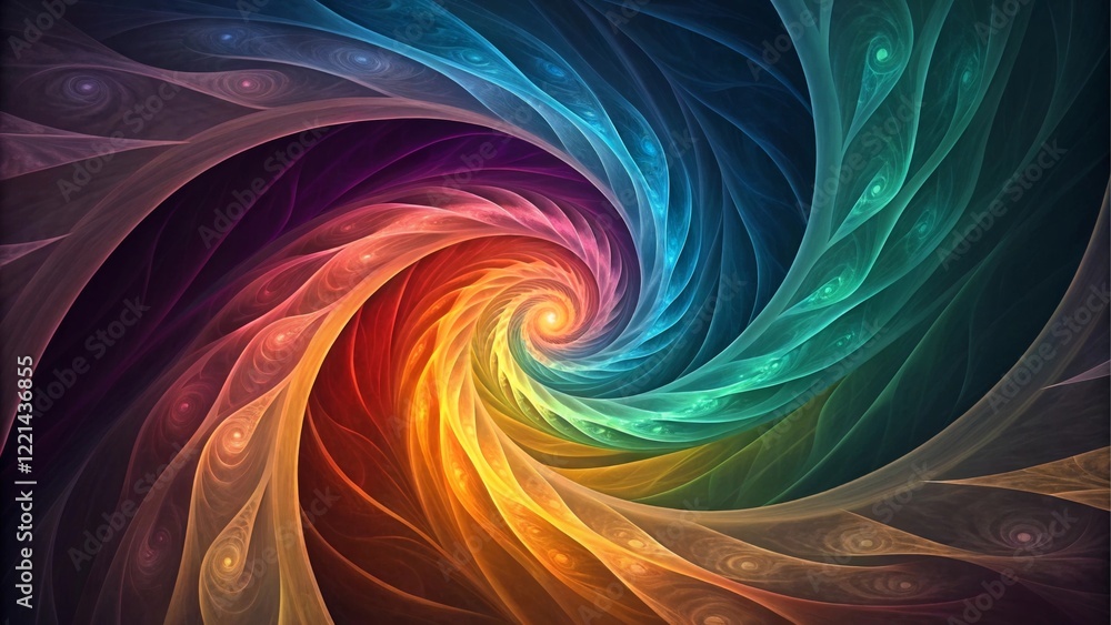 Aufkleber colorful abstract spiral design - an enchanting swirl of colors representing motion energy harmony c