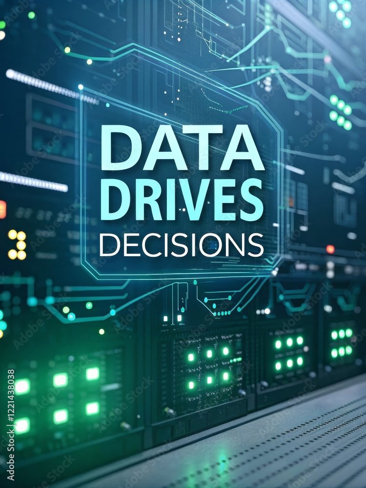 Poster data drives decisions digital circuit background - a visually engaging digital circuit background sy