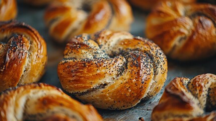 A close up of a variety of pike pastries