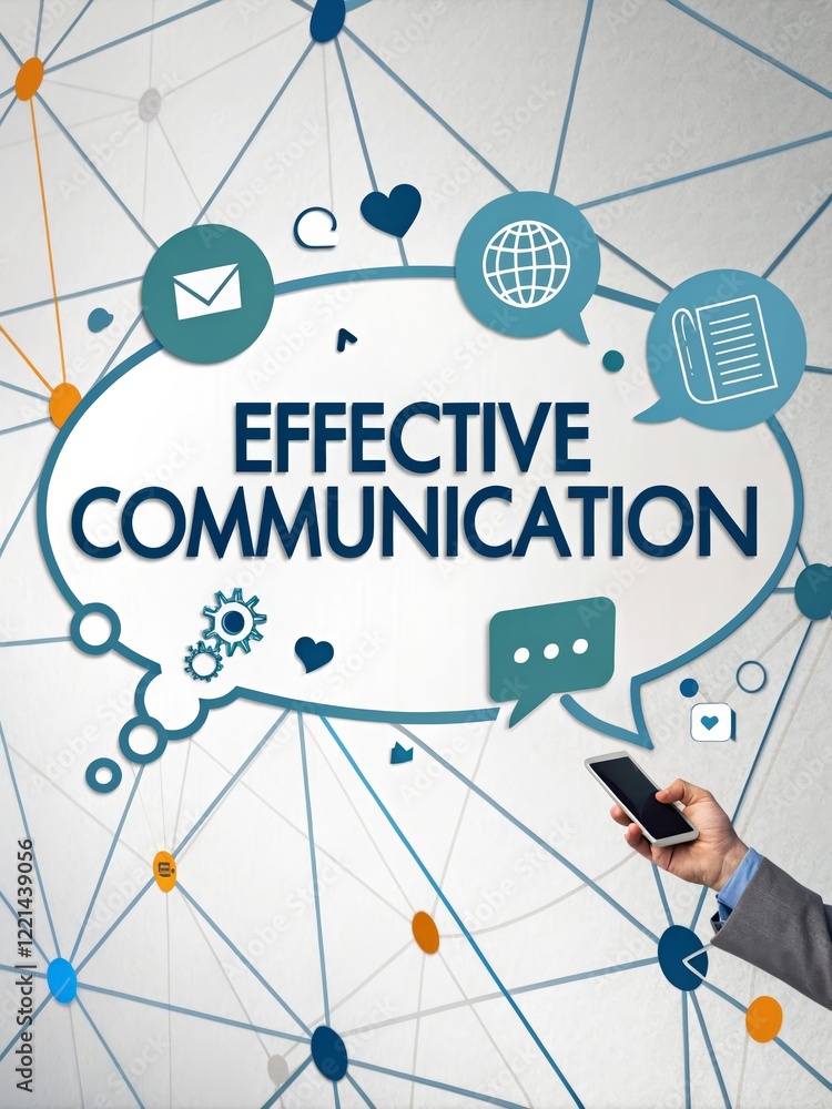 Poster effective communication symbolizing connection and interaction - a visual representation of effectiv