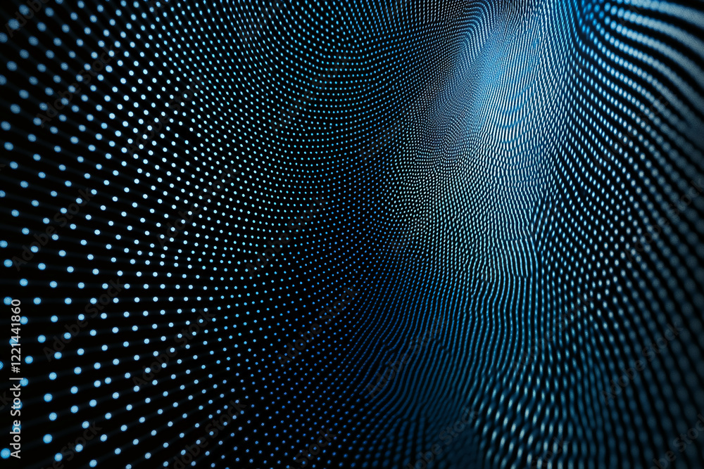 Aufkleber abstract close-up of 3d dotted pattern with blue color design and lines. business background