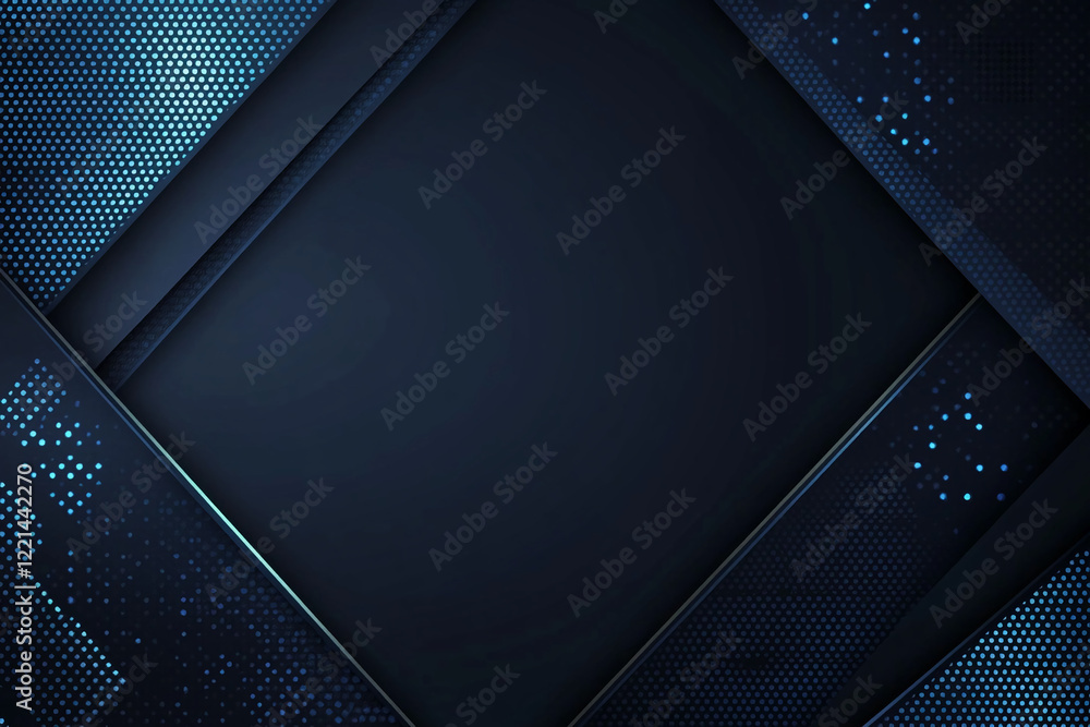Aufkleber abstract blue dotted background with dark borders and geometric design space for text. business back