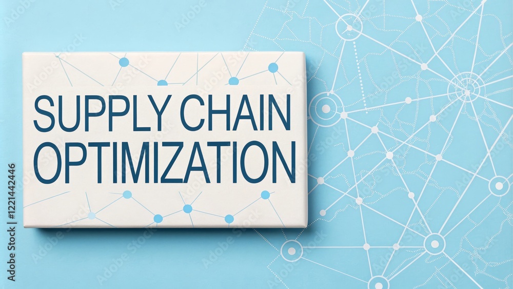 Poster supply chain optimization graphic design - modern visual representation of supply chain optimization