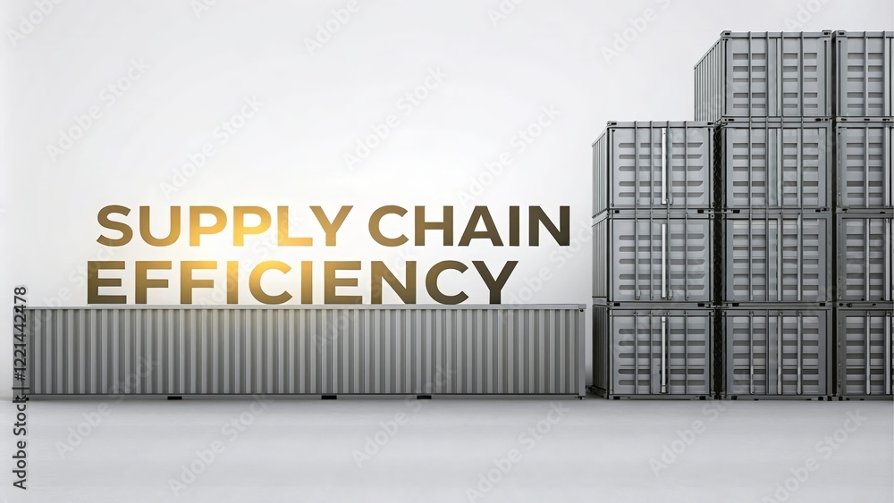 Poster supply chain efficiency with shipping containers - a visual representation of supply chain efficienc