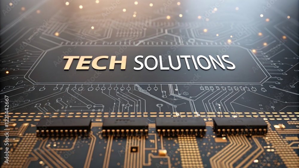 Aufkleber technology solutions with circuit board design - a captivating design showcasing technology solution