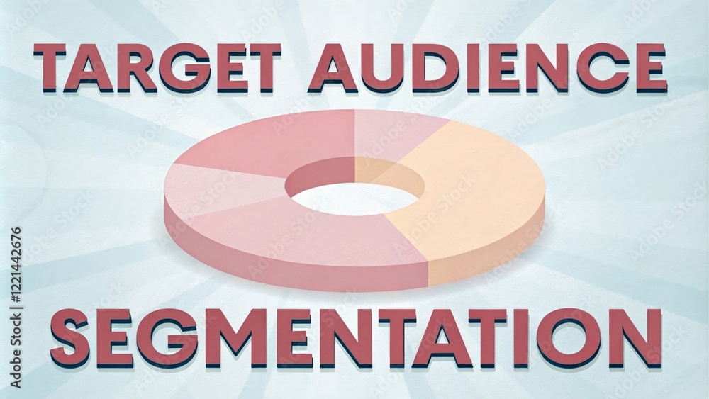 Poster target audience segmentation concept visualization - a creative pie chart illustration representing 