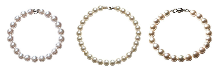 Obraz premium A Set of Gorgeous Pearl Necklaces Perfect for Formal Occasions Isolated on Transparent Background