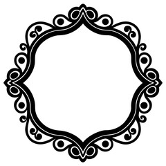 Frame with ornament Illustration, flower, design, outline, template, pattern, Vintage Retro Ornamental Decorative Border Frame, Ornate border, Classy border. Transparent Frame 