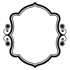 Fototapeta premium Frame with ornament Illustration, flower, design, outline, template, pattern, Vintage Retro Ornamental Decorative Border Frame, Ornate border, Classy border. Transparent Frame 