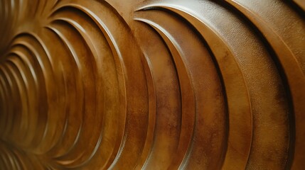 A wooden wave pattern glowing softly under ambient lighting.