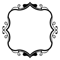 Frame with ornament Illustration, flower, design, outline, template, pattern, Vintage Retro Ornamental Decorative Border Frame, Ornate border, Classy border. Transparent Frame 