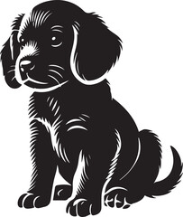 Obraz premium Cute Puppy Icon Silhouette Vector In White Background 