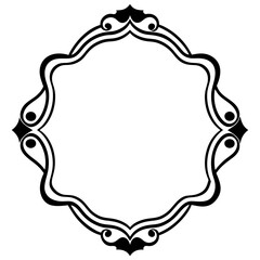 Frame with ornament Illustration, flower, design, outline, template, pattern, Vintage Retro Ornamental Decorative Border Frame, Ornate border, Classy border. Transparent Frame 