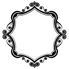 Frame with ornament Illustration, flower, design, outline, template, pattern, Vintage Retro Ornamental Decorative Border Frame, Ornate border, Classy border. Transparent Frame 