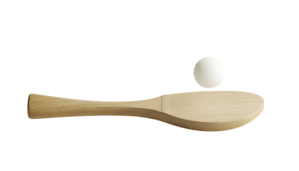 Ping pong paddle with a spinning ball