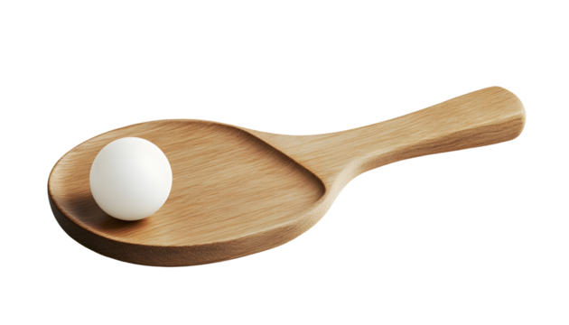 Ping pong paddle with a spinning ball