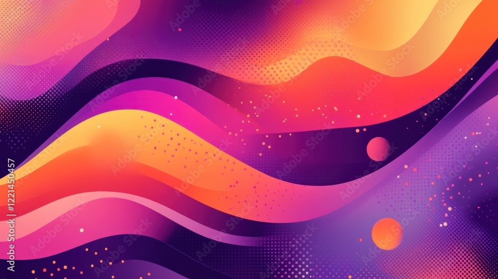 Poster abstract flowing gradient shapes background with dots, for graphic design use