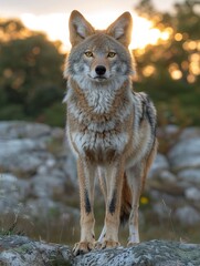 Fototapeta premium gray wolf in the woods