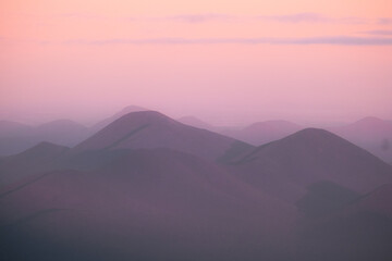 Mountain sunset drone shot dawn dusk golden hour