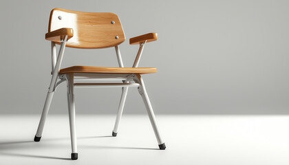 Fototapeta premium Elegant school desk and chair set on white background showcasing luxury design and high-quality craftsmanship