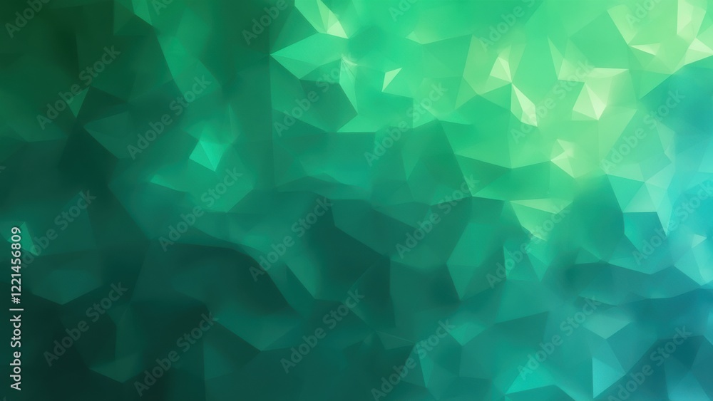 Poster green background with a pattern of triangles