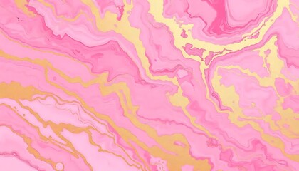 Abstract Pink and Gold Swirled Marble Texture