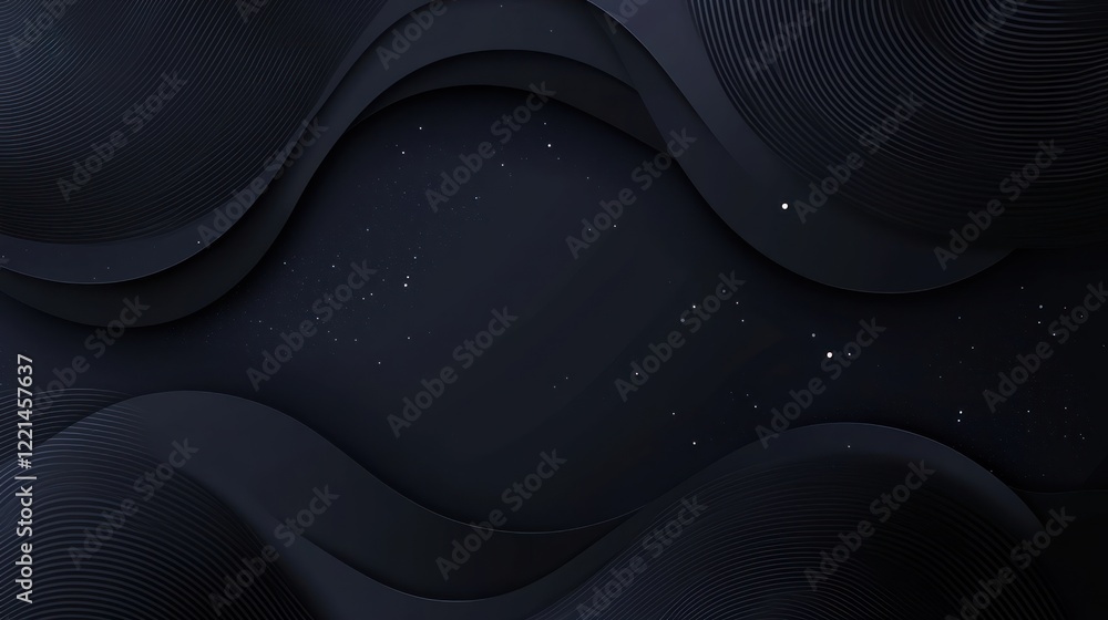 Aufkleber dark abstract waves and circles pattern background for presentation use