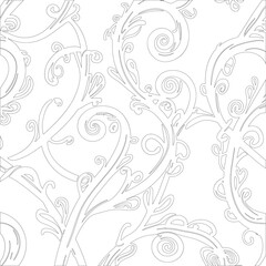 Hand-Drawn  Background with black floral patterns