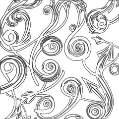 Ornate Black and White Swirl Pattern