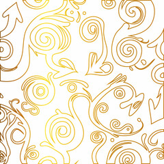 Exquisite golden floral pattern with arrows.