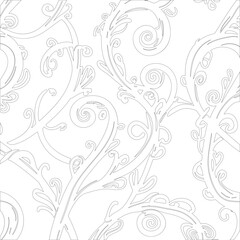 Hand-Drawn  Background with black floral patterns