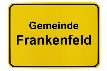 Illustration eines Ortsschildes der Gemeinde Frankenfeld in Niedersachsen