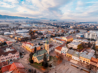 Sunset over Liptov region. Liptovsky Mikulas landspace, slovakia.