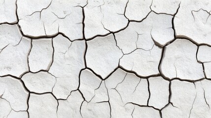 Fototapeta premium Detailed Close Up Of Cracked Dry White Earth Texture