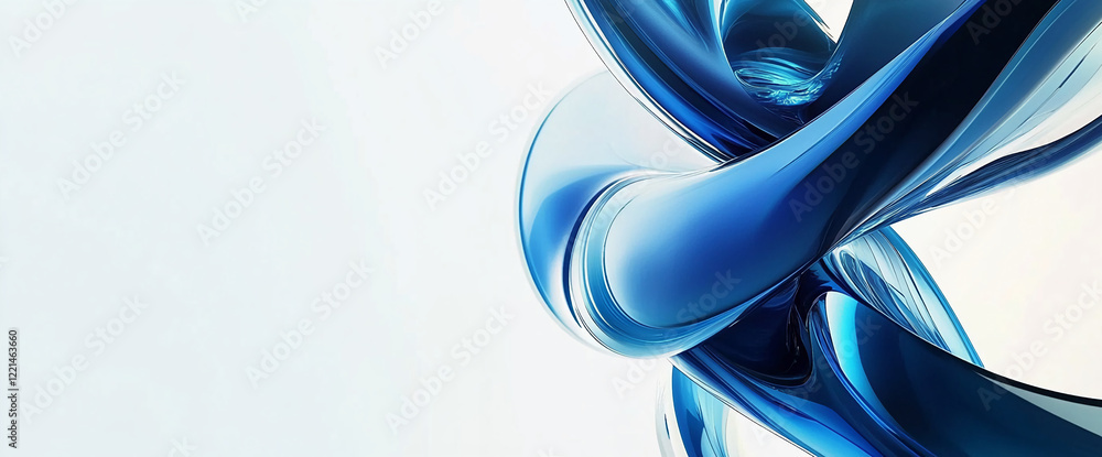 Poster abstract dynamic blue swirl design with modern and fluid shapes on white background